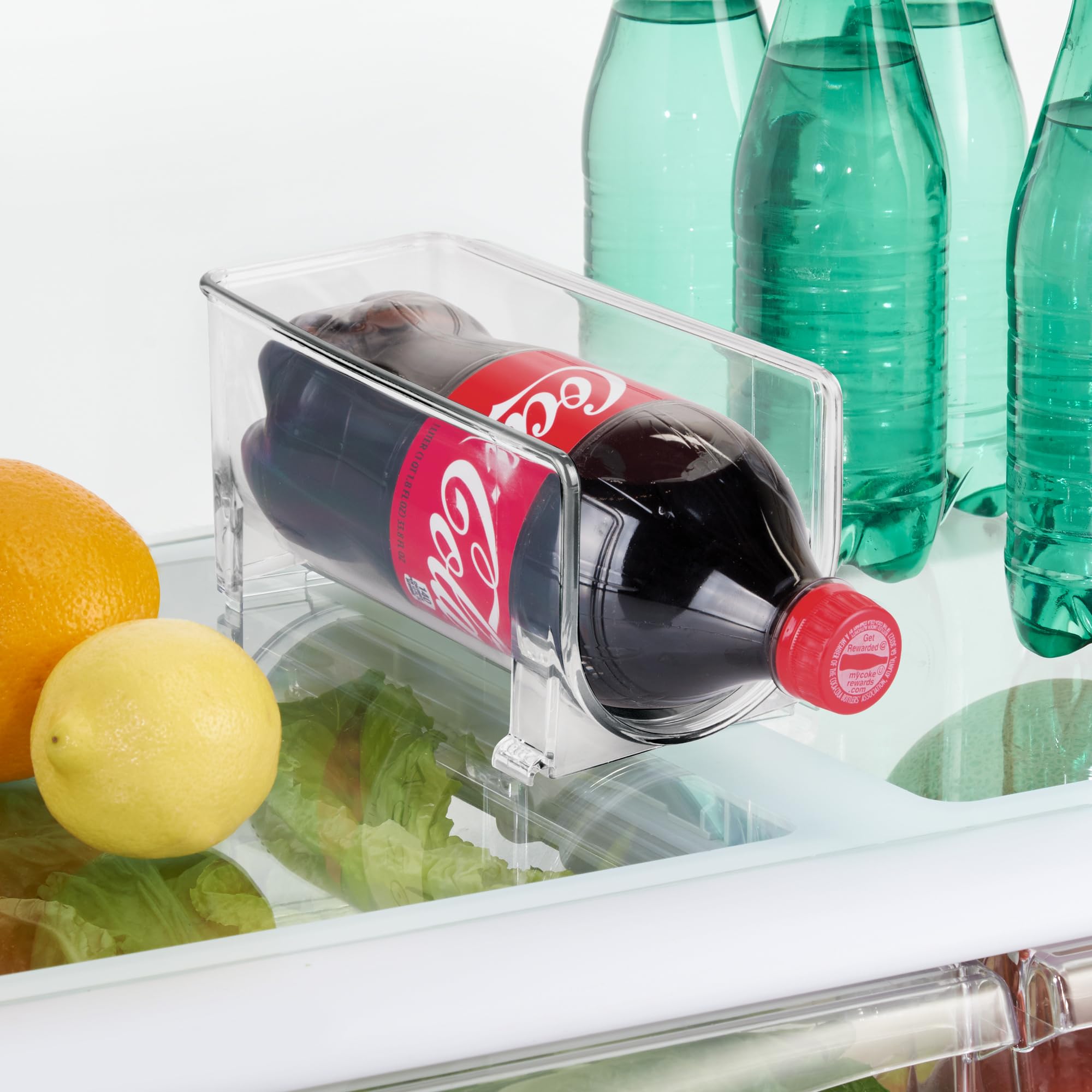 InterDesign iDesign Stapelbarer Flaschenhalter, 4er-Set, transparent | Für Wasser- oder Weinflaschen