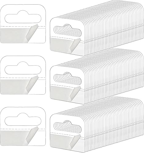 Hiceeden 800 pestañas para colgar con agujeros de ranura transparente, etiquetas autoadhesivas de plástico de 1-810 pulgadas x 1-35 pulgadas,