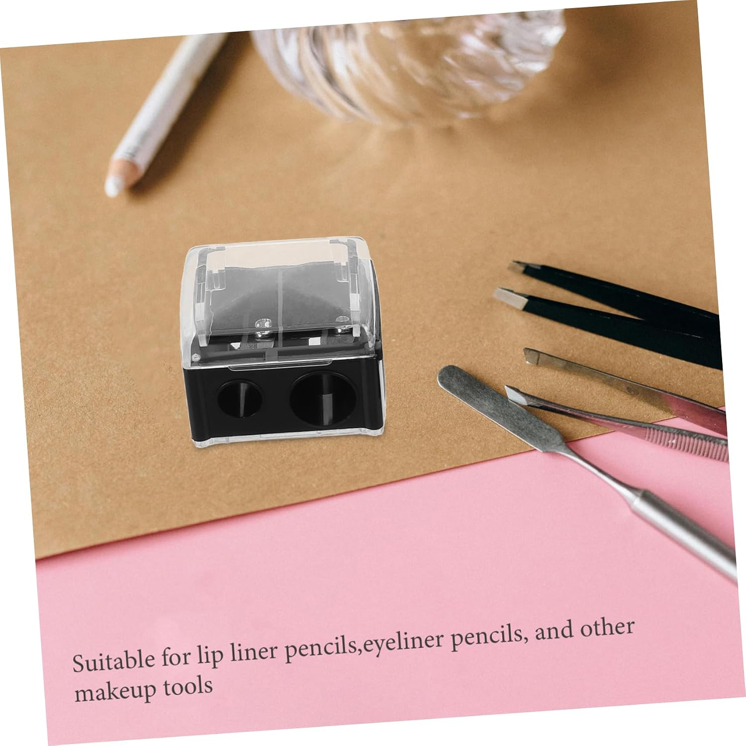 VALICLUD 5pcs Dual Holes Makeup Pencil Sharpener Efficient Handheld Sharpener for Eyeliner Lip Liner and Brow Pencils Portable and Lightweight for Go