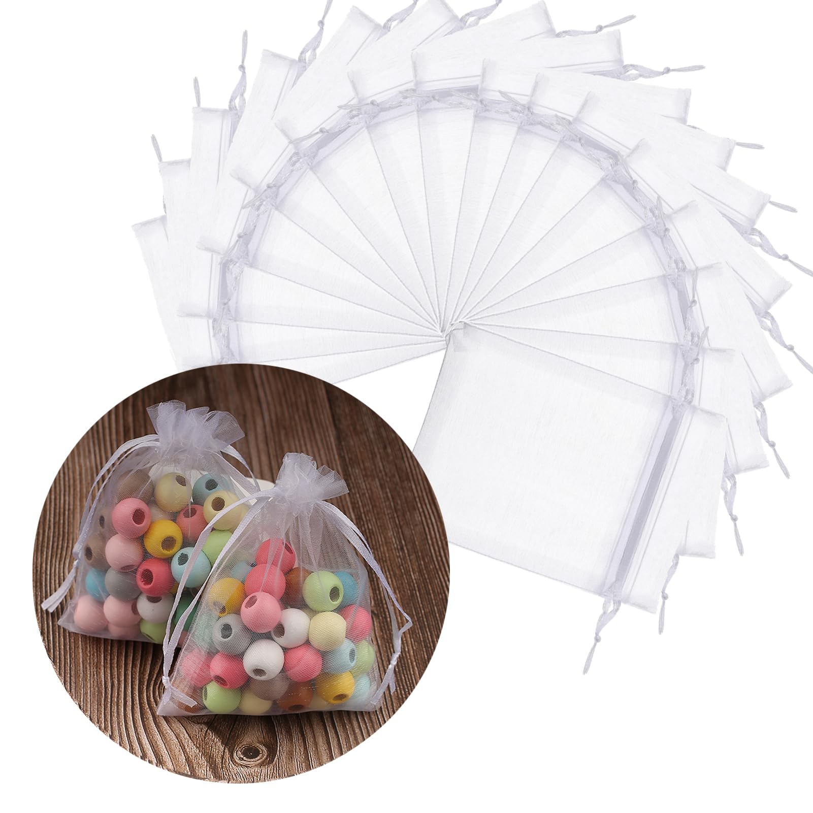 YFZYT Lot de 100 pochettes cadeaux en organza pour bijoux, poche pour bonbons, emballage de couleurs pour mariage, magasins, petits accessoires - 13 x 18 cm, blanc argenté YFZYT Lot de 100 pochettes cadeaux en organza pour bijoux, poche pour bonbons, emballage de couleurs pour mariage, magasins, petits accessoires - 13 x 18 cm, blanc argenté