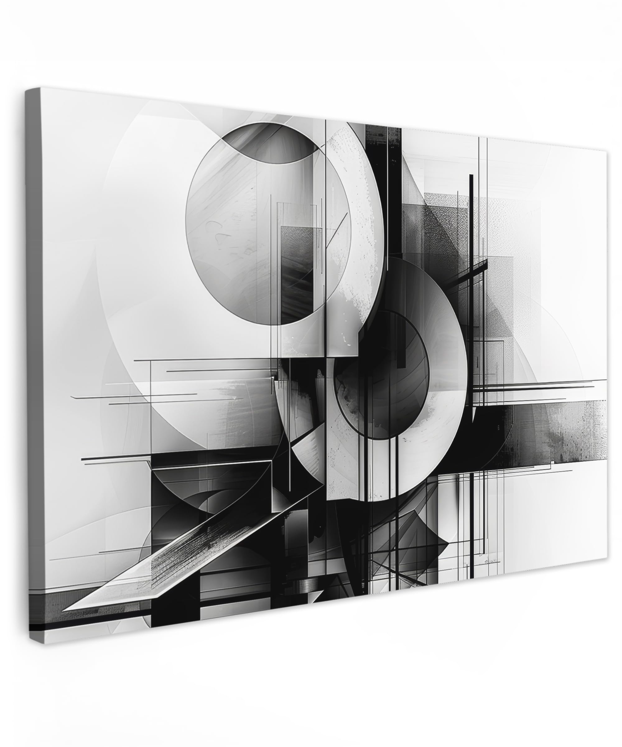 MuchoWow© Laminas Cuadros de Salon para Dormitorio 120x80 cm Lienzos Decoración Pared Cuadro Habitacion Decoracion Abstracto - Arte - Moderno - Blanco y negro