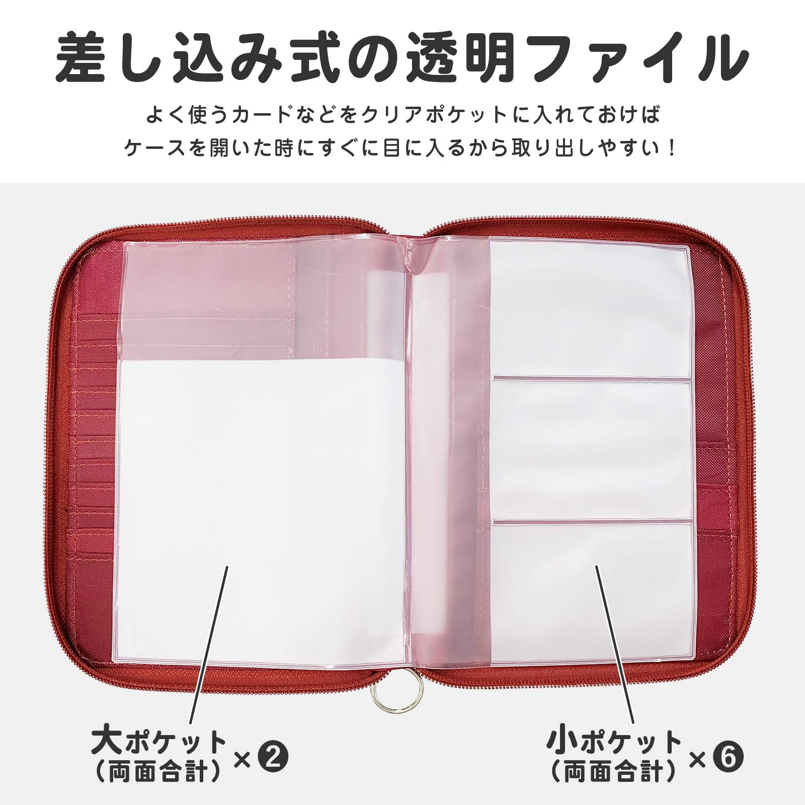 Amazon.co.jp: [コモライフ] まとまる持ち運び通院ケース レッド 通院