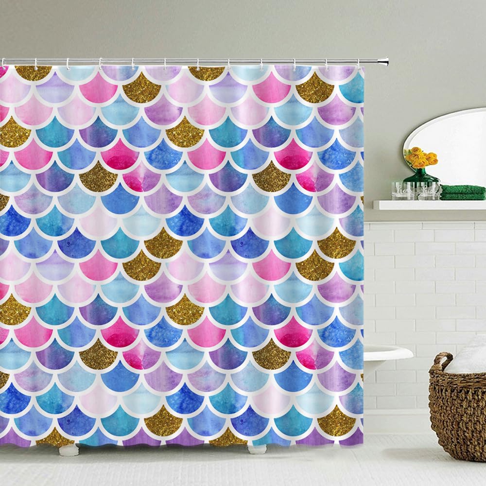 Duschvorhang 200X200 mit Streifenmuster,Inklusive Haken; Modernes,Ästhetisches Badezimmer-Design mit Bunte- Und Geometrischem Muster; Badezimmer-Badewannenvorhang Im Aquarell-Look,Inklusive