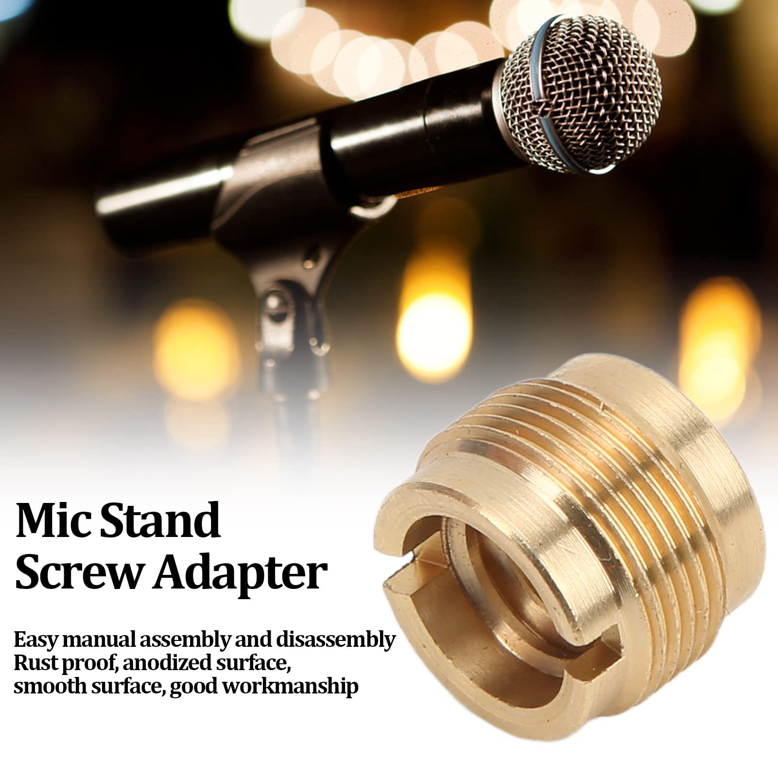 Odporny na Rdzę Adapter do Statywu Mikrofonowego, 3/8 Cala żeński do 5/8 Cala Męski Adapter Gwintowany do Mikrofonu, 5 Szt. Miedziany Adapter śrubowy do Stojaka Mikrofonowego Ramię Zawieszenia
