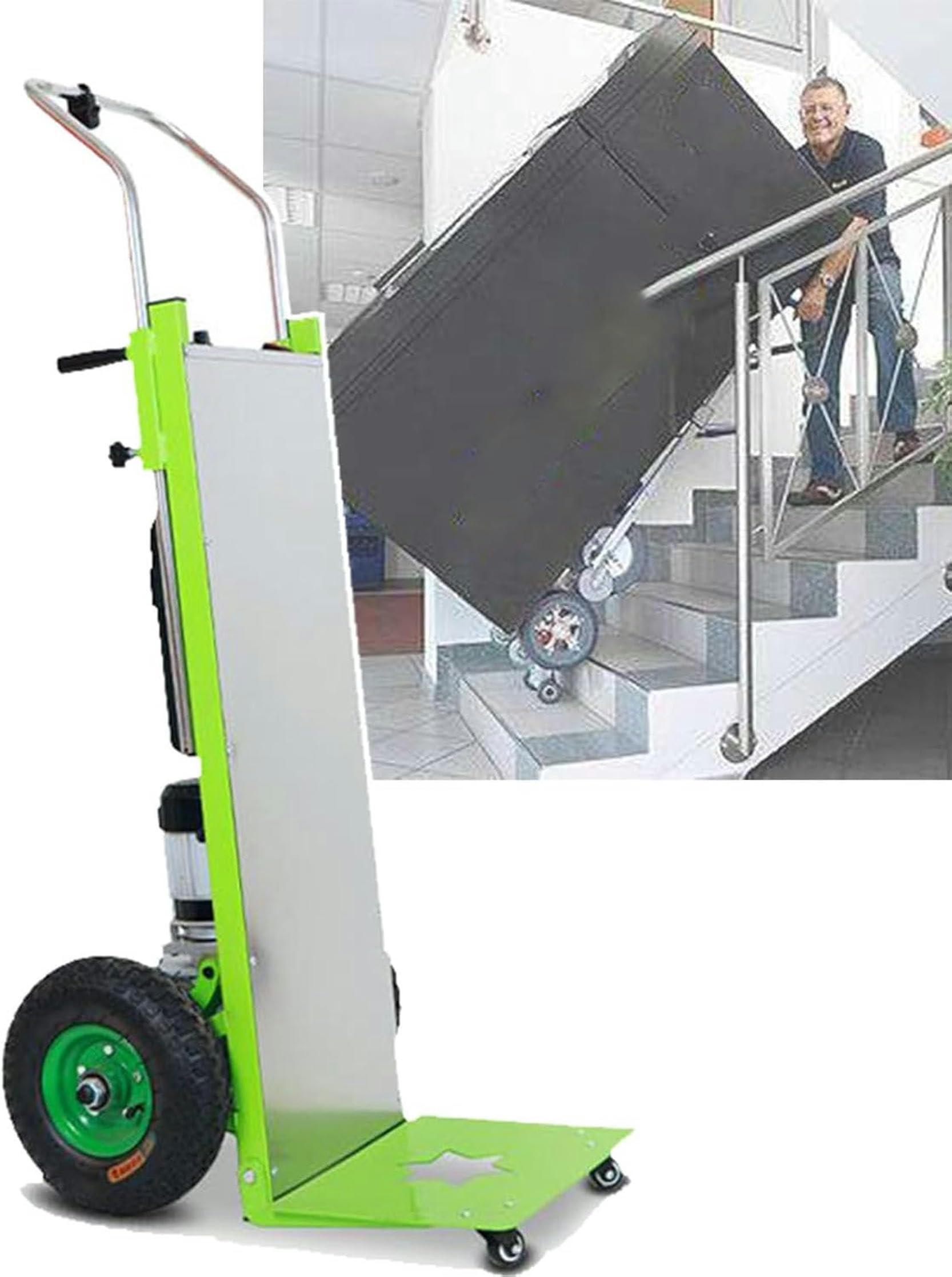 Sube-escaleras sobre orugas Silla de Ruedas Sube-escaleras eléctrica, Carretilla para Objetos Pesados, Motor sin escobillas, Batería extraíble (48 V/24 Ah), Capacidad de Carga 320 kg, Subir