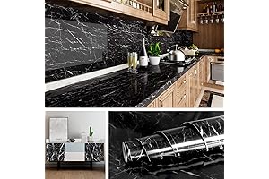 Livelynine Black Marble Wallpaper: Enhance Your Kitchen with Style