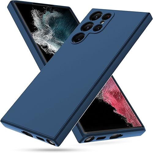 Miniatura 3 de Funda de teléfono para Samsung Galaxy S22 Ultra Slim de silicona para móvil, impermeable, con protección completa de cámara, azul marino