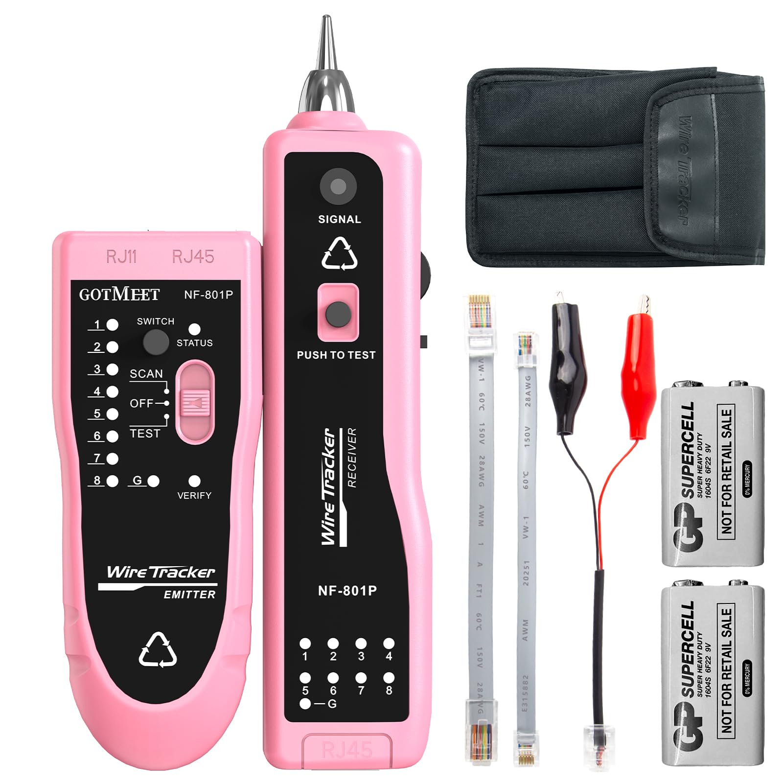 Netzwerkkabeltester, RJ11 RJ45 Ethernet Tester für CAT5 CAT6 Kabel