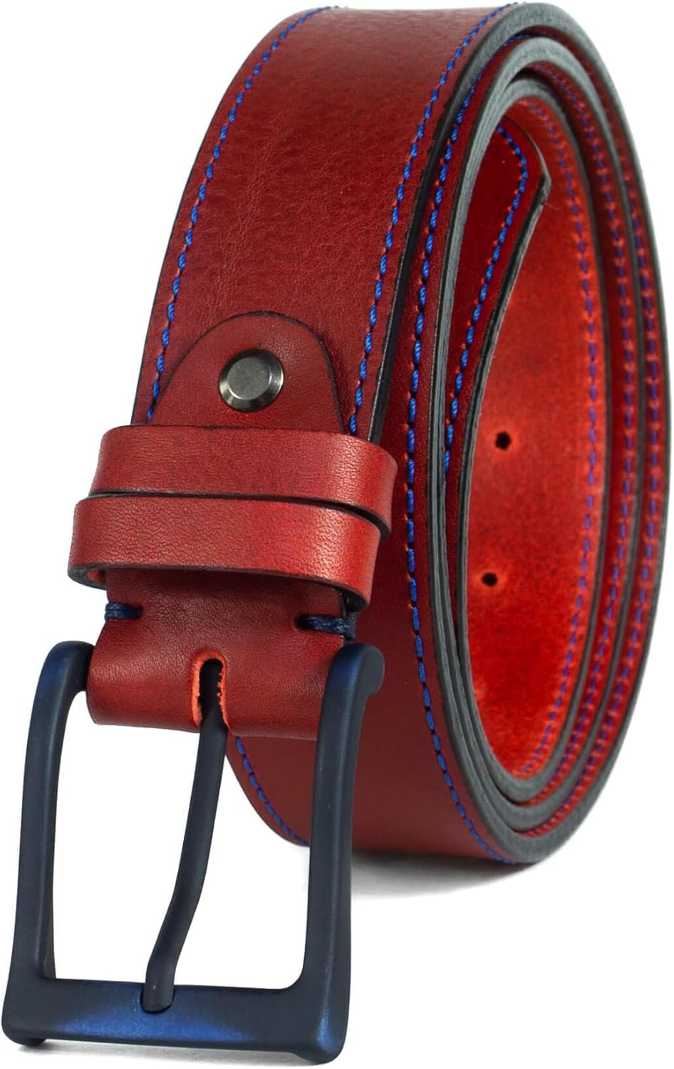 Men's Leather Belt - Handmade Belts for Men with Buckle, Full Grain Leather Belts, Casual & Dress & Reversible