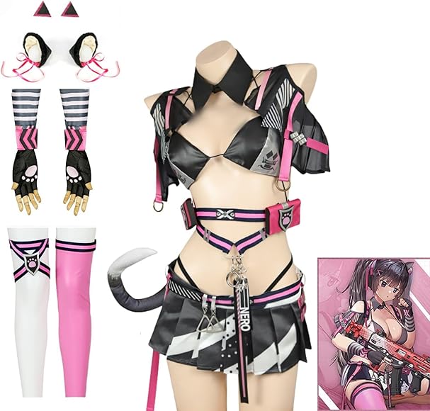 Amazon | [Mrsderi] 勝利の女神 NIKKE ネロ コスプレ衣装 猫娘系 尻尾 