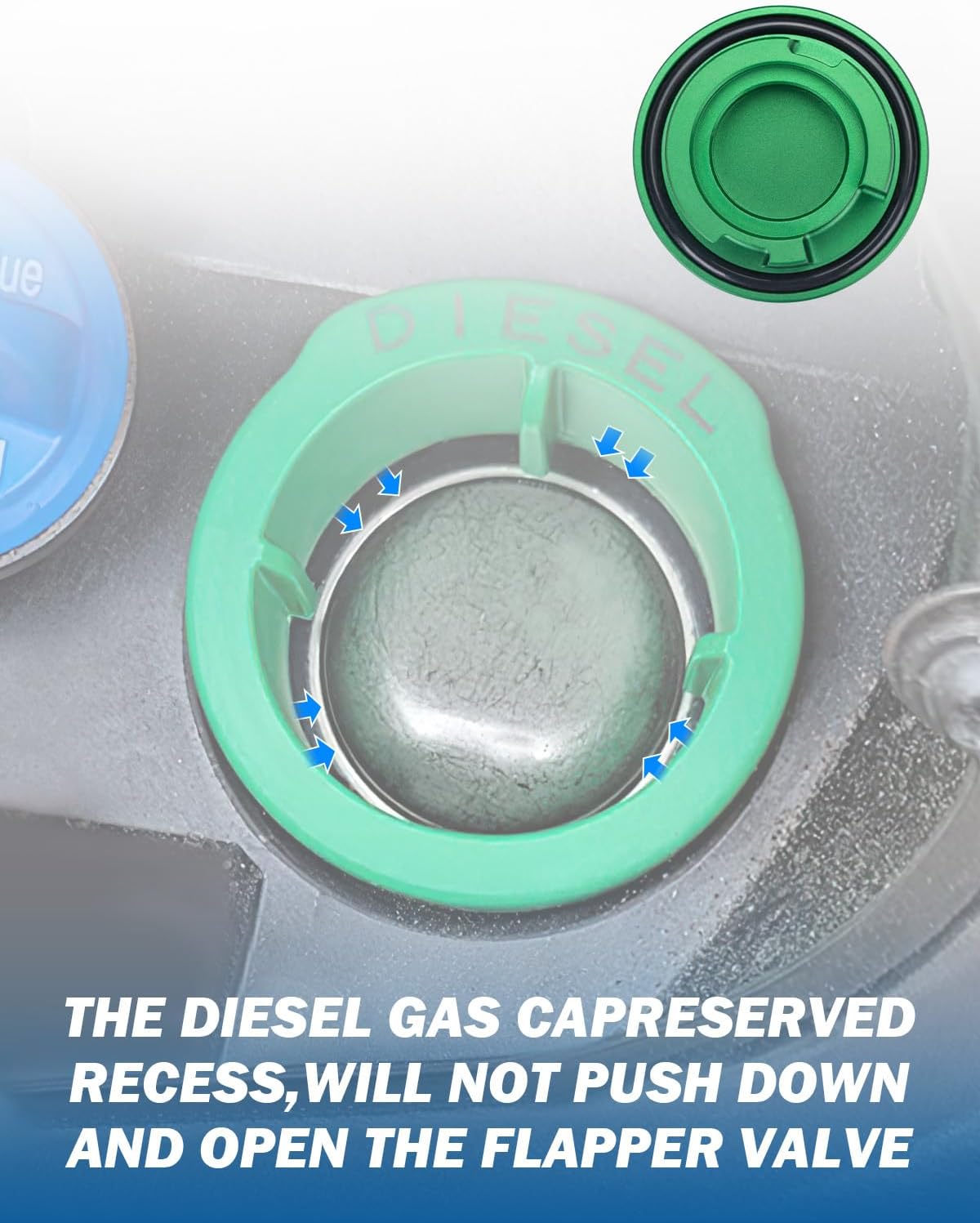 JOYTUTUS DIESEL Gas Cap & Gas Cap Holder & DEF Cap Compatible with 2019 2020 2021 2022 2023 2024 Ram, Aluminum Diesel Fuel Tank Cap & DEF Cap, Plastic Fuel Tank Cap Holder Hook, NOT for 2019 Ram 3500