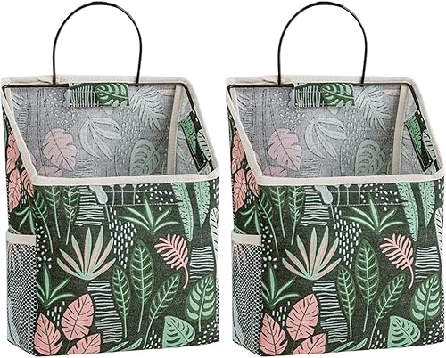 Paquete de 2 cestas de almacenamiento para colgar en la pared, paquete de 2 con bolsillos, para colgar en el armario, impermeable, para puerta,