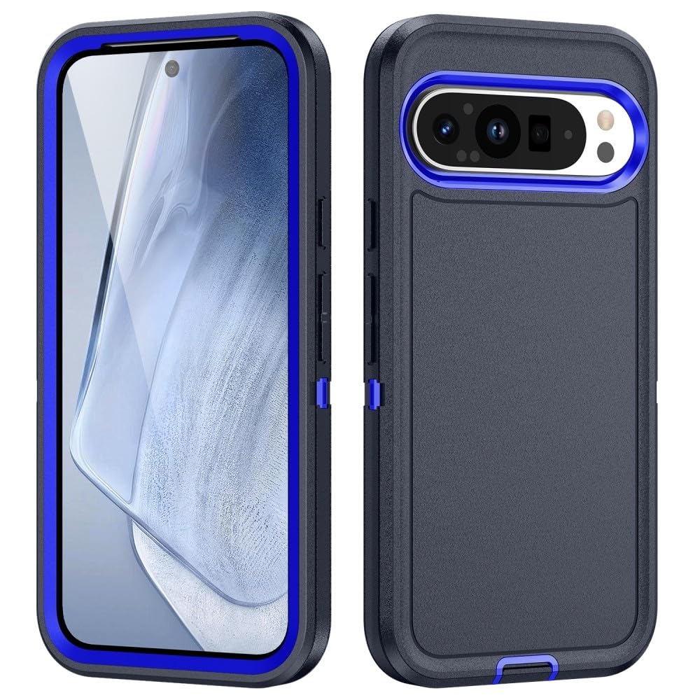 Coque Google Pixel 9 Pro XL silicone double couche bleu - 7