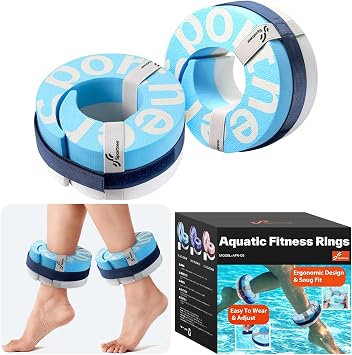 Foam Aquatic Cuffs Exercise Equipment Sportneer Water Aerobics Float Ring with Adjustable Webbing Pool Exercise Workout Set Water Ankle Ring