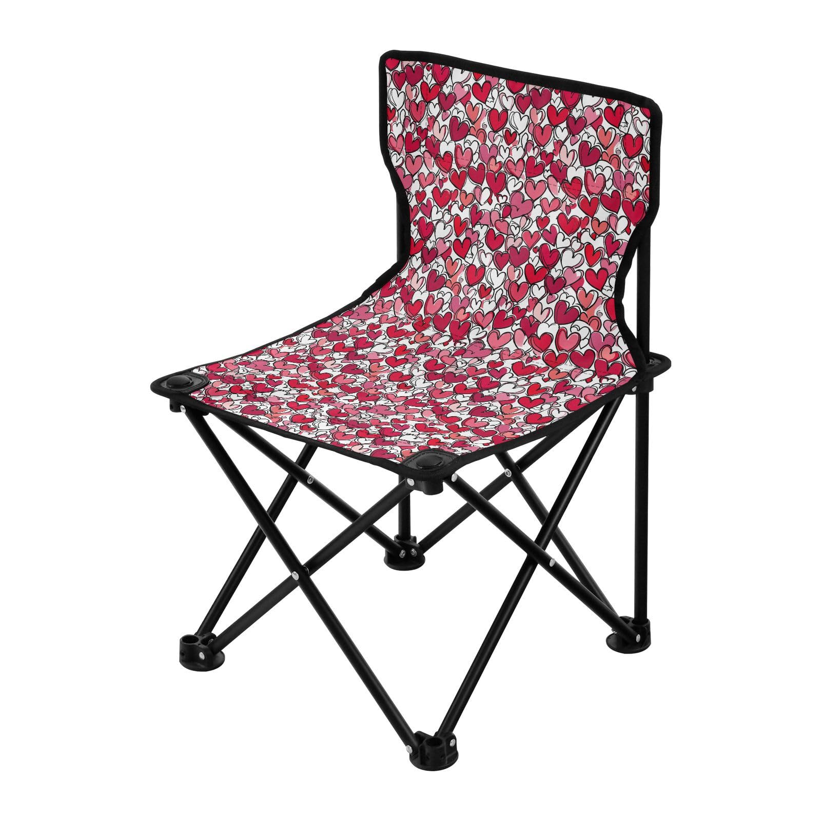 Chaise de camping Love à motif cœur cadeau parfait pour couple aventurier