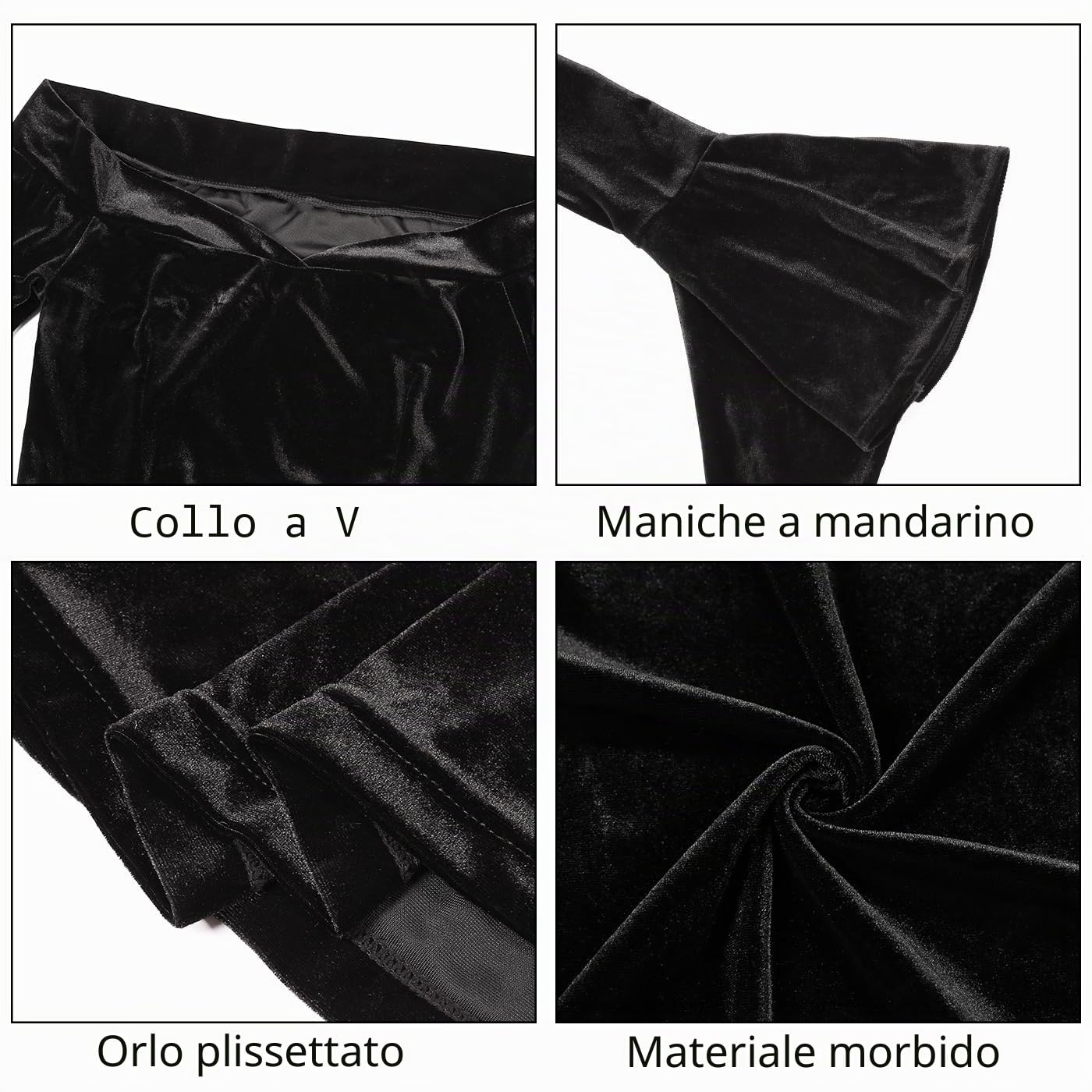 Morticia Addams Costume da donna per adulti, elegante, stile gotico, vintage, per Addams, famiglia, costume da strega, cosplay con rosa, accessorio per carnevale, tema, feste, abbigliamento