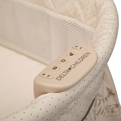 Miniatura 6 de Delta Children Moisés de noche mecedora - Cuna portátil con luces sonidos y vibraciones tiempo de juego selva