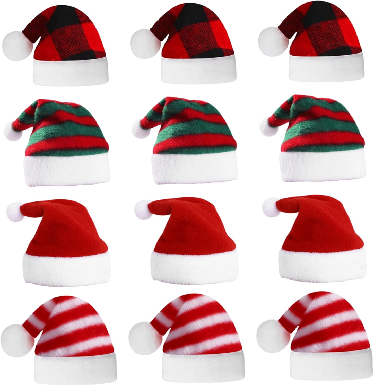 Dog Santa Hat 12PCS Soft Plush Gnome Hats for Crafts Adjustable Cute