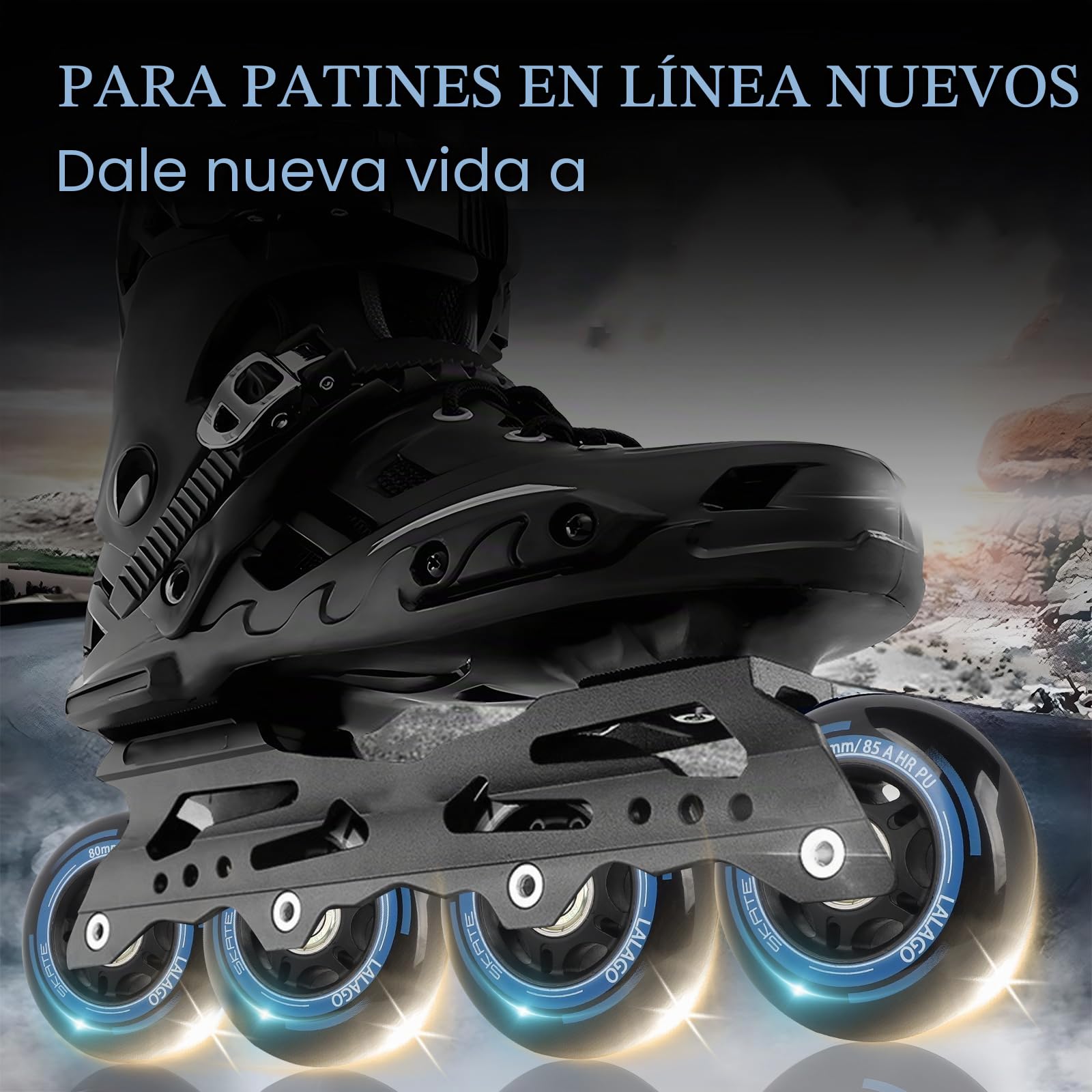 LALAGO Ruedas Patin en Linea 80mm 88A HRPU ABEC9 8 Piezas para K2 Hudora Gonex Apollo