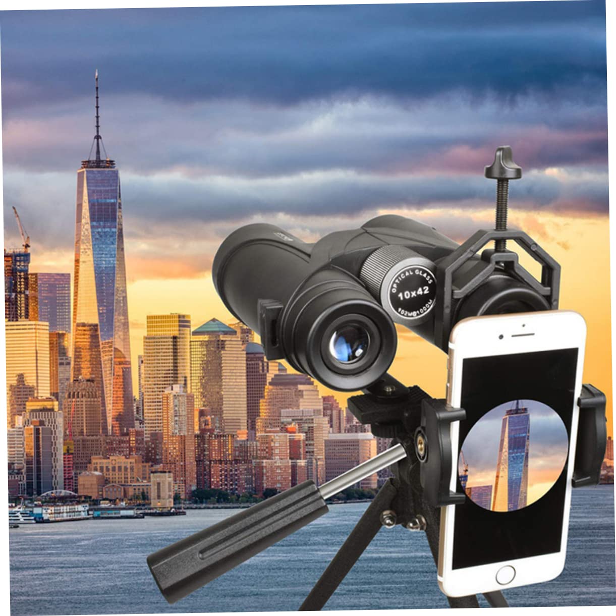 BRIGHTFUFU Steady Viewing Binocular Telescope Bracket Holder Quick Release Plate for Universal Tripod