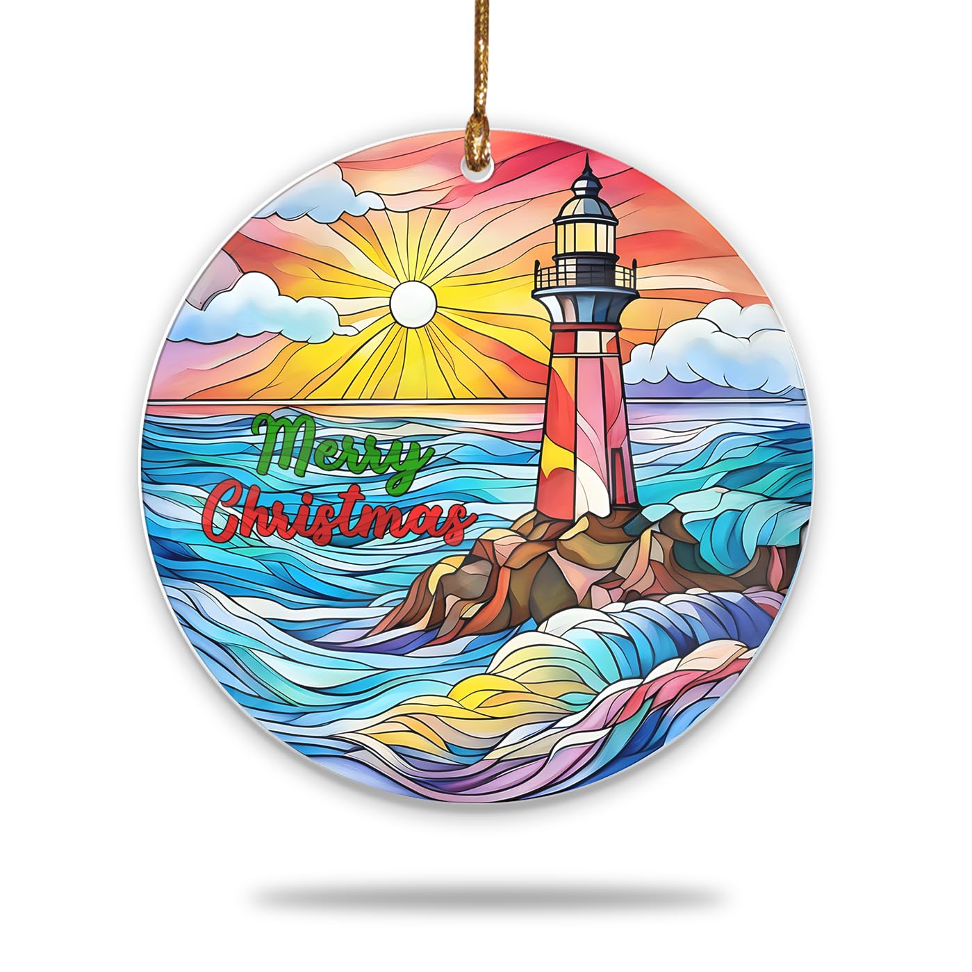 Ornements de phare de Noël en acrylique haut de gamme effet attrape-soleil