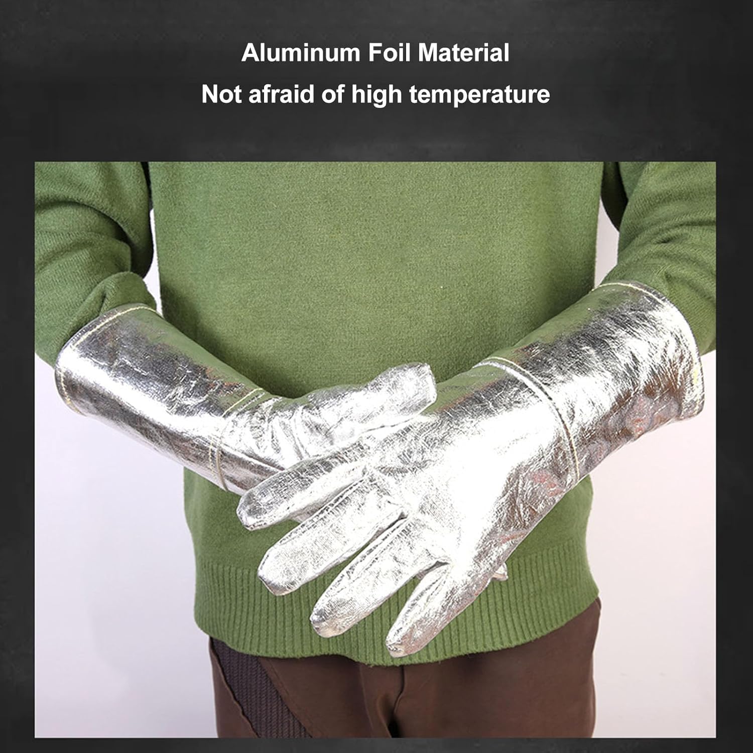 Guantes de Soldadura Aluminizados, Guantes Resistentes Al Calor, Guantes a Prueba de Fuego, Guantes de Trabajo de Seguridad para Fundición de Metales