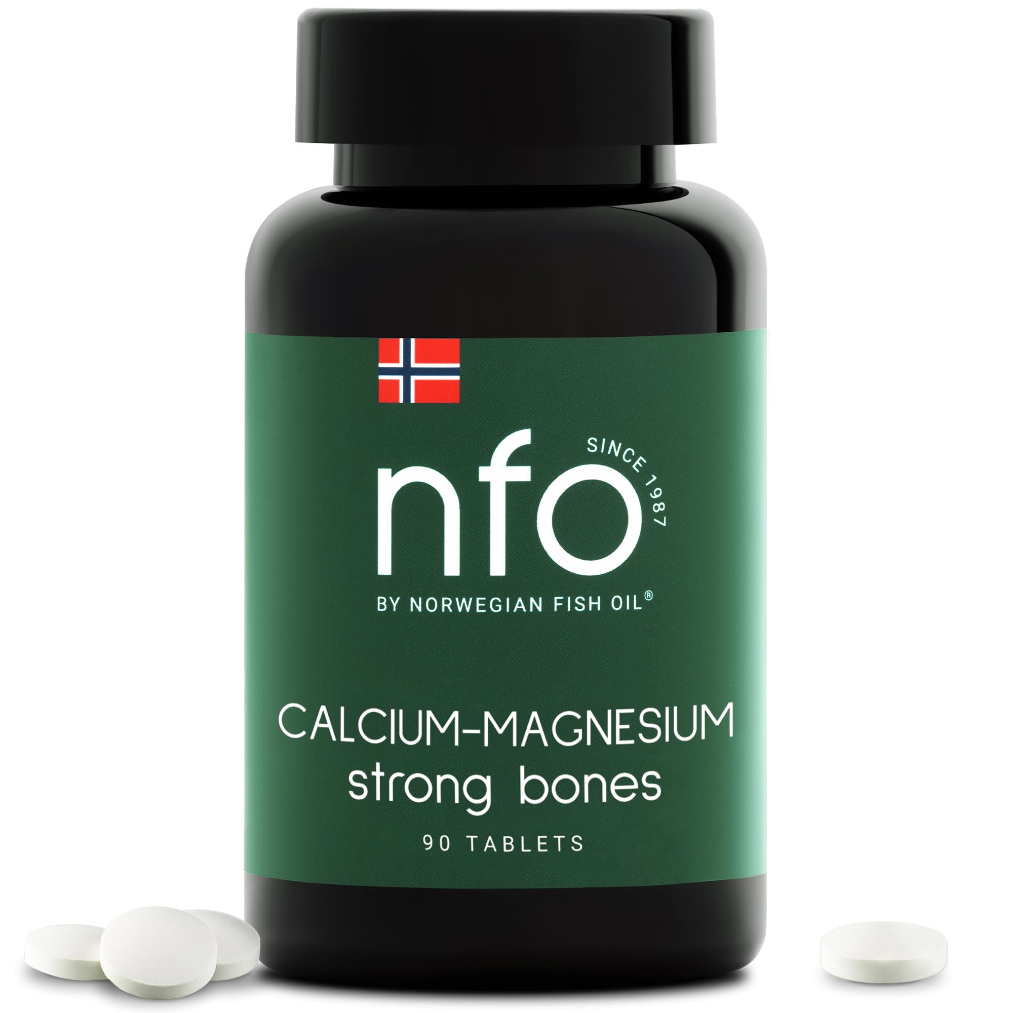 Nfo CALCIUM-MAGNESIUM [90 Compresse] Complesso Naturale Norvegese Ad Alto Dosaggio Di Minerali Di Calcio E Magnesio E Di Vitamine K E D Per Il Rafforzamento Delle Ossa E Dei Denti-image