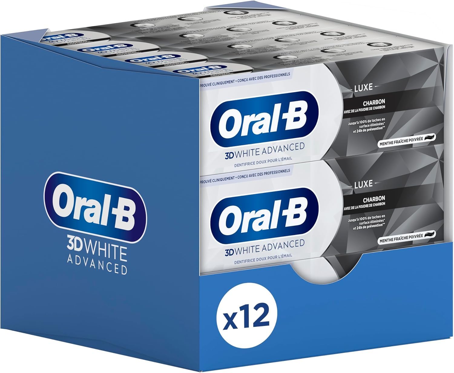 Oral-B 3D White Advanced Luxe Carbone Dentifricio 75 ml Menta Piperita