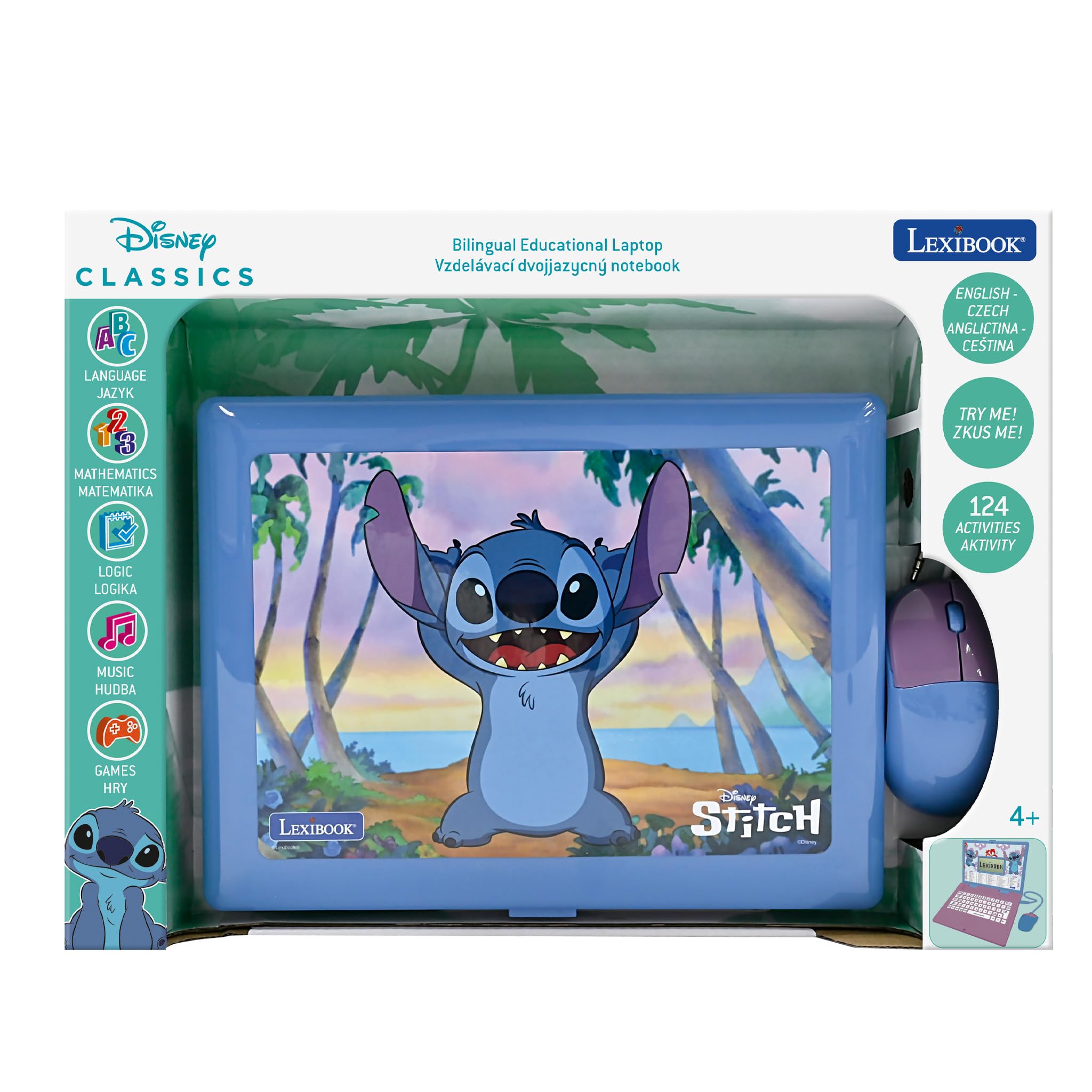 LEXIBOOK, Disney Stitch, Bilingual ENGLISH/CZECH Educational Computer, Toy for Children with 124 Language, Writing, Maths - Image 4