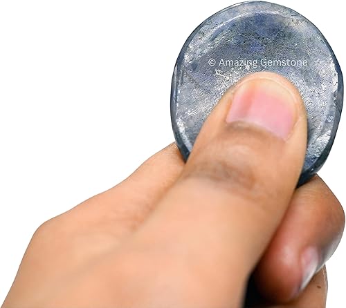 Vista 69 de Cristales de piedra de preocupación de cuarzo rosa y piedras curativas, piedras de preocupación para regalos de alivio del estrés, cristal de piedra