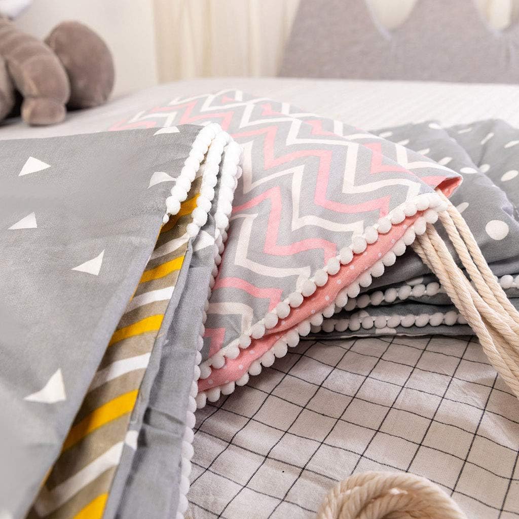 Baby Hammock Swing Kids Cotton Cloth Bag Chair Baby Room Home Decor Indoor Outdoor Hanging Basket Hammock Chair for Bedroom, Grey - 100x125cm