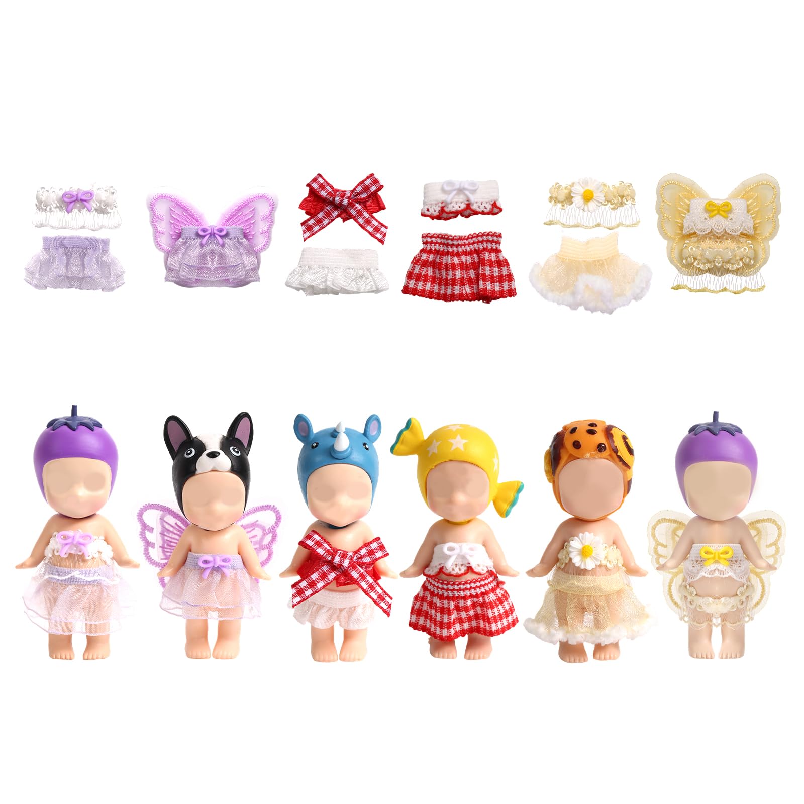 7 Ensembles Tenues de Jeu pour Poupée Chapeau Bandeau pour Poupées Baby 7 Ensembles Tenues de Jeu pour Poupée Chapeau Bandeau pour Poupées Baby