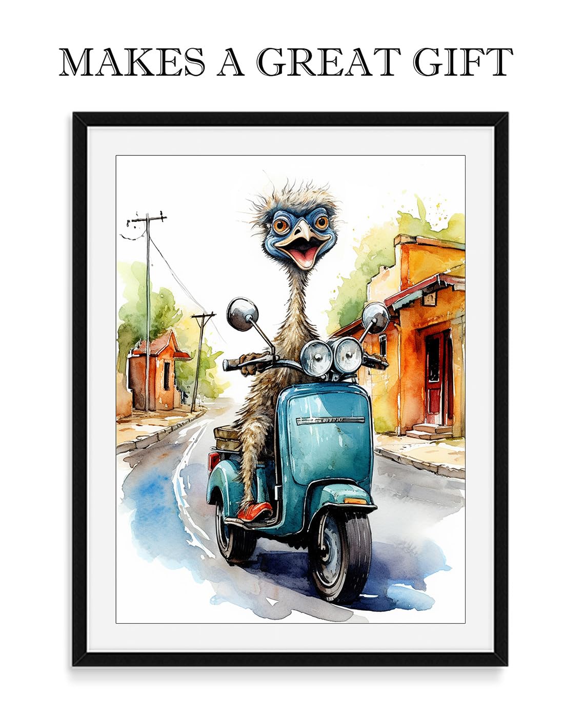 Funny Emu Riding Moped 11