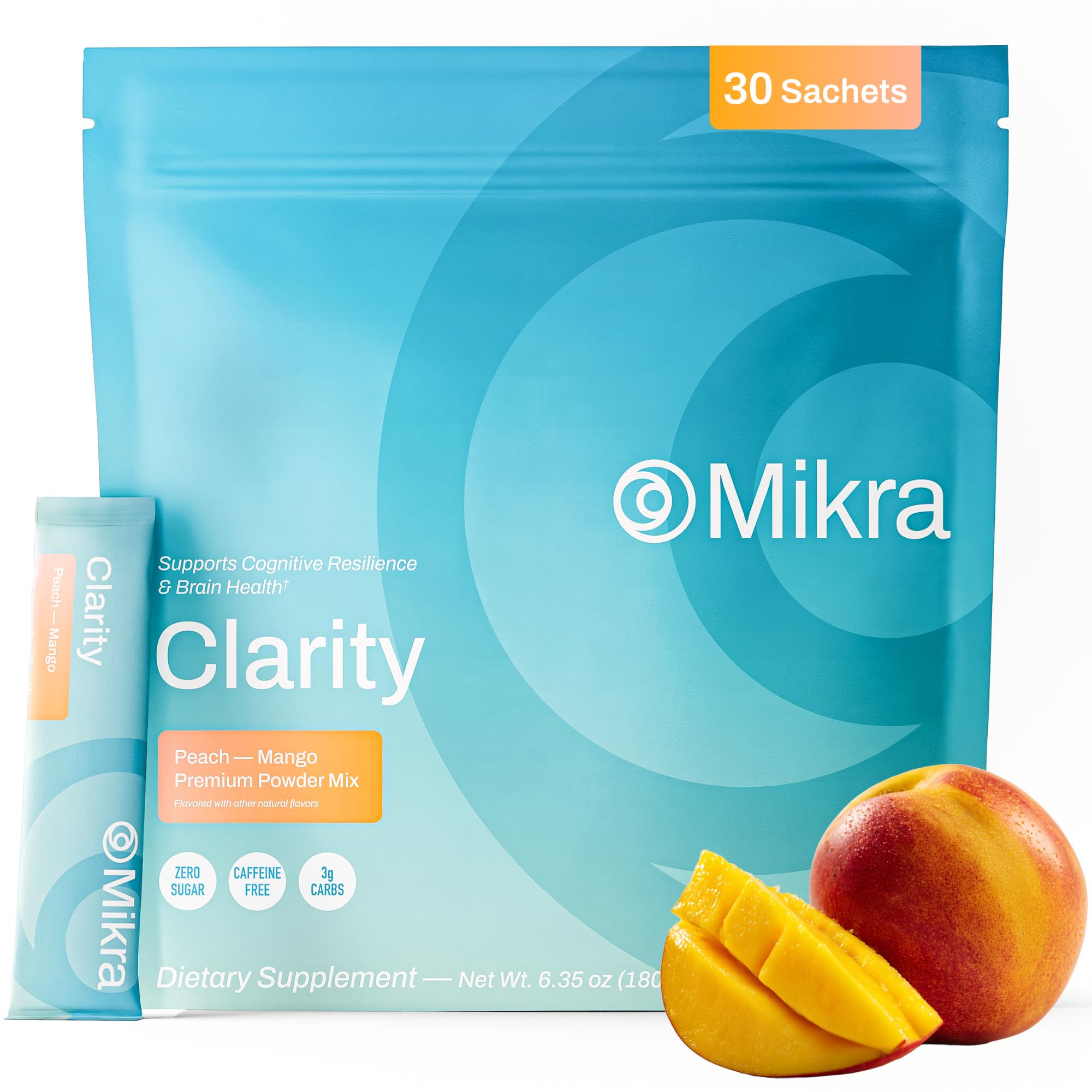 Mikra Energy Drink Mix with Citicoline, Lion's Mane & Theanine, 30 Ct