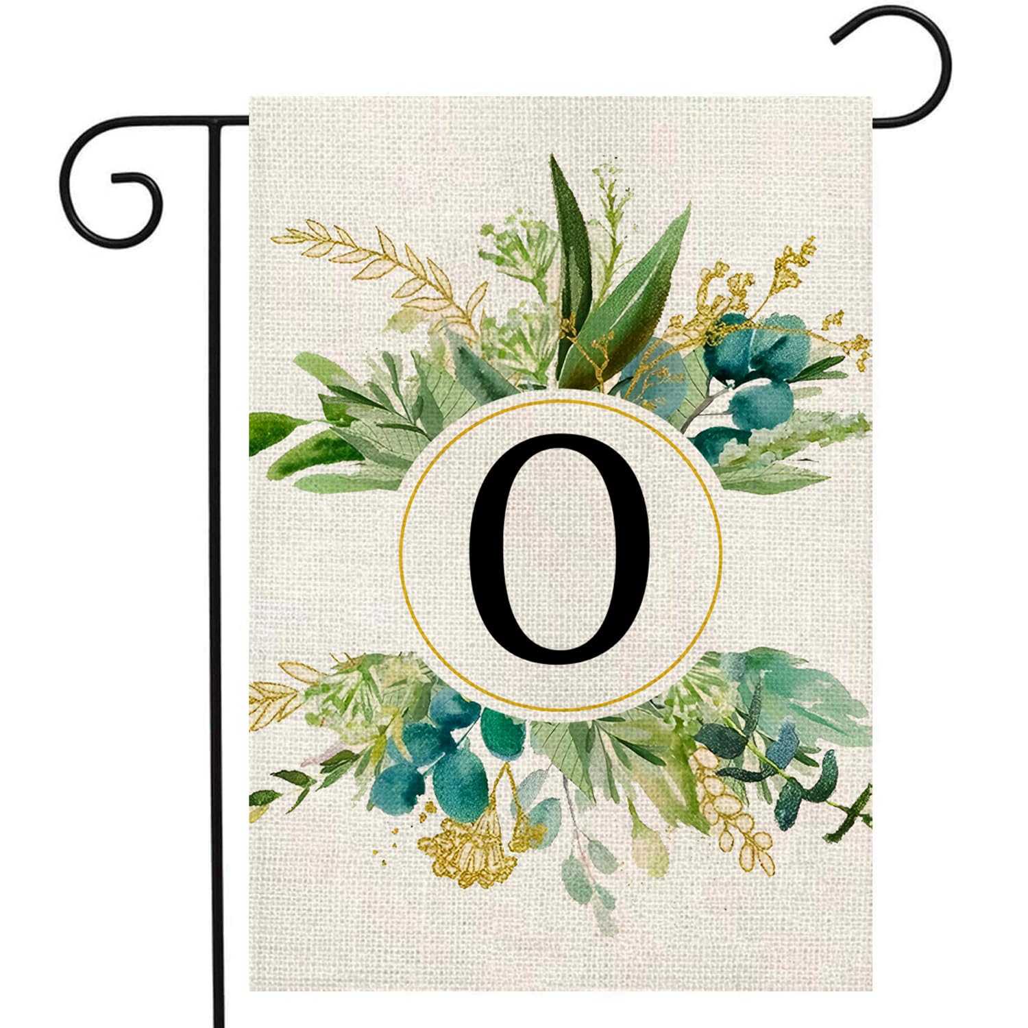 Monogram Garden Flag For Outside, Monogram Letter O Garden Flags 12x18 Double Sided Floral Spring Garden Flags Family Last...