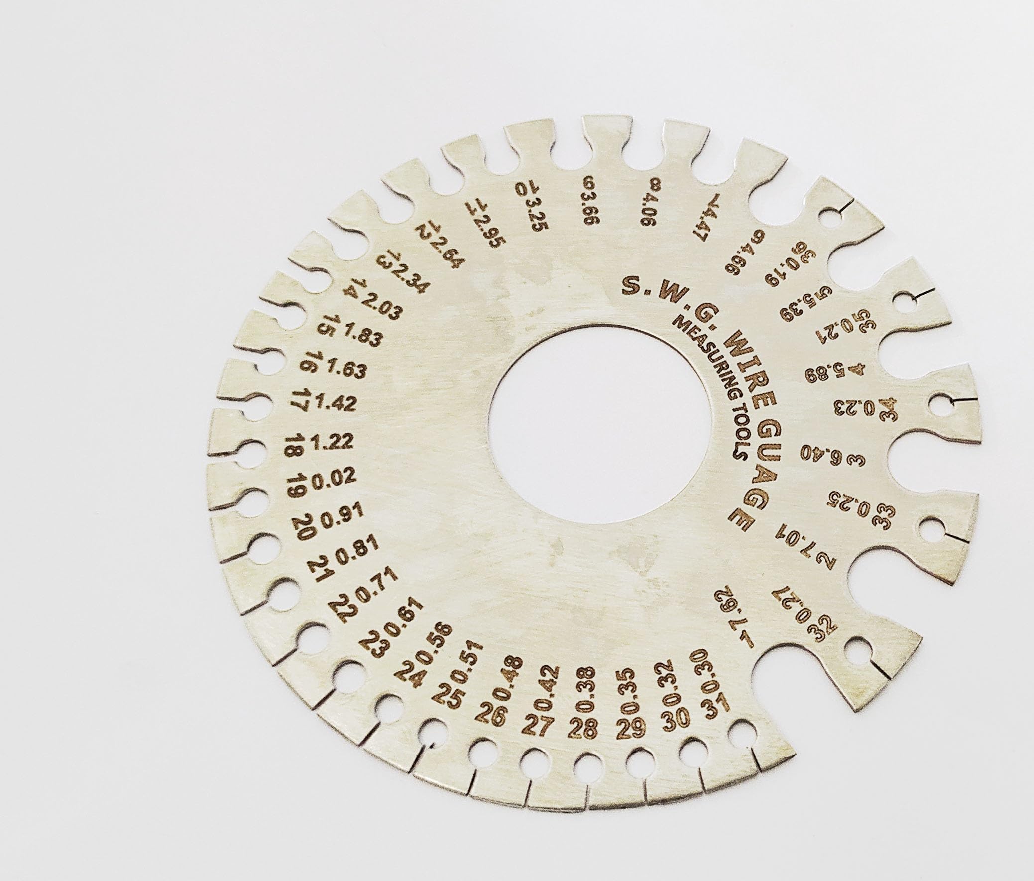 Inditrust New Round Thickness Stainless Steel Wire Gauge Diameter Gage Metal Inch Measurement Instrument (1 Piece)