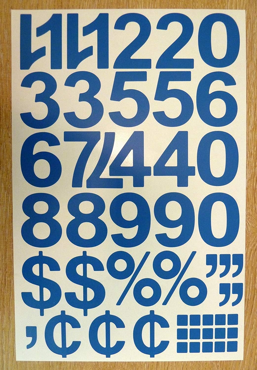 Minilabel Pack Of 79 X 2" (50mm) Vinyl Sticky Letters & Numbers, Self-Adhesive, Stick On, Cut-To-Shape, Waterproof Lettering For Signs, Vehicles, Boats, Posters & School Projects Blue