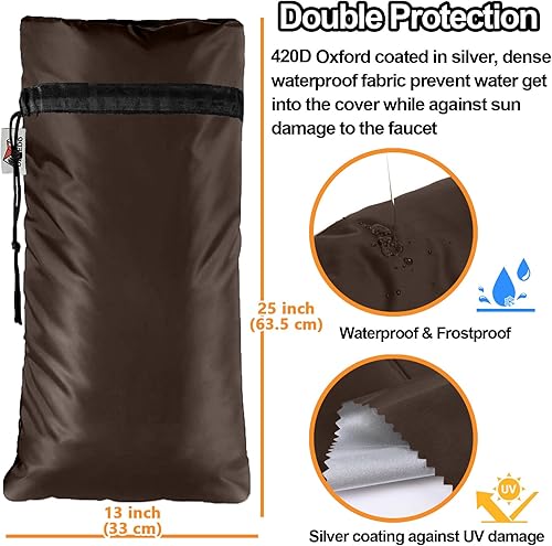 Vista 34 de Cubierta extendida para grifo de exterior para parque de caravanas, aislamiento Thinsulate 3M, protector de congelación para invierno y verano, 35