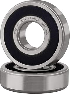 XiKe 2 Pcs 6303-2RS Double Rubber Seal Bearings 17x47x14mm, Pre-Lubricated and Stable Performance and Cost Effective, Deep Groove Ball Bearings.
