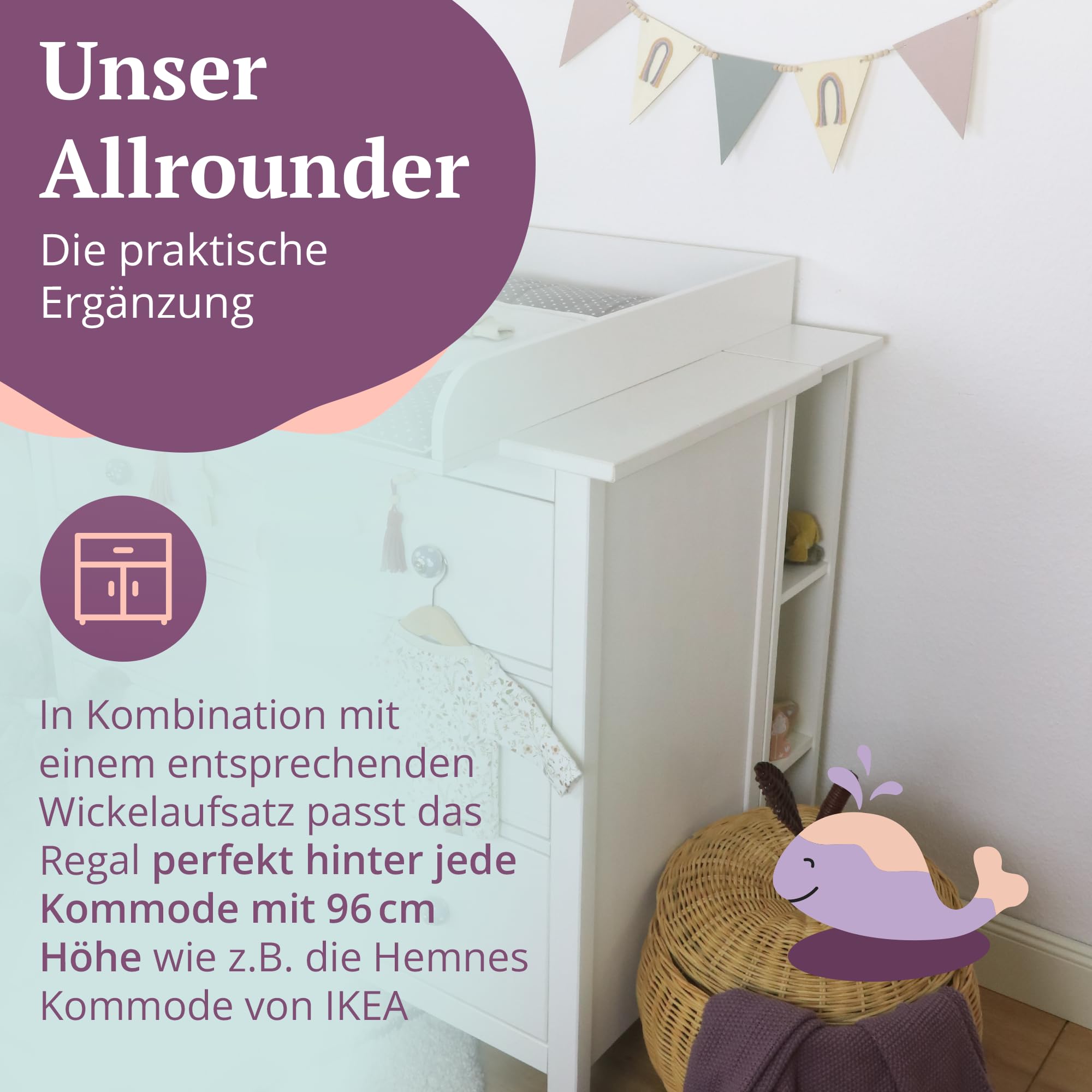 Puckdaddy Lasse Scaffalatura di stoccaggio 19 x 30 x 93 cm per cassettiere Hemnes