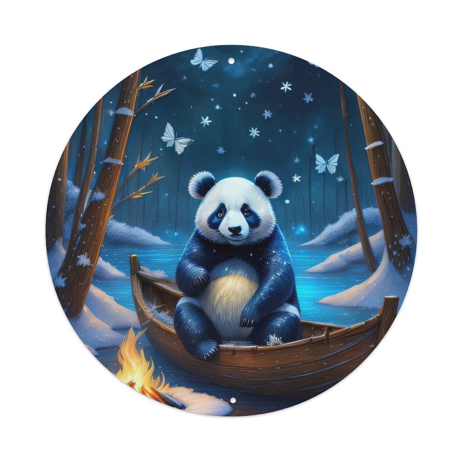 Animal Pandas in The Snow Metal Tin Sign