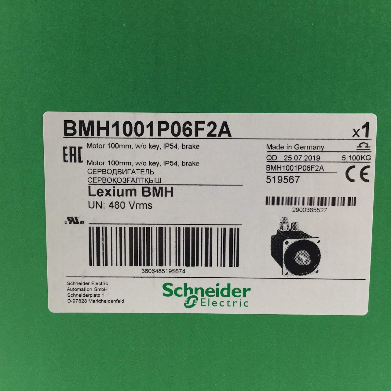 Schneider Elec Pia – DRV 03 06 – moteur 3,6 Nm IP54 lisse ST16 Frein coudé