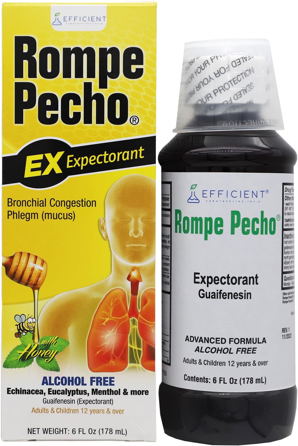 Rompe Pecho EX (Expectorant) 6oz - Cold & Cough Syrup