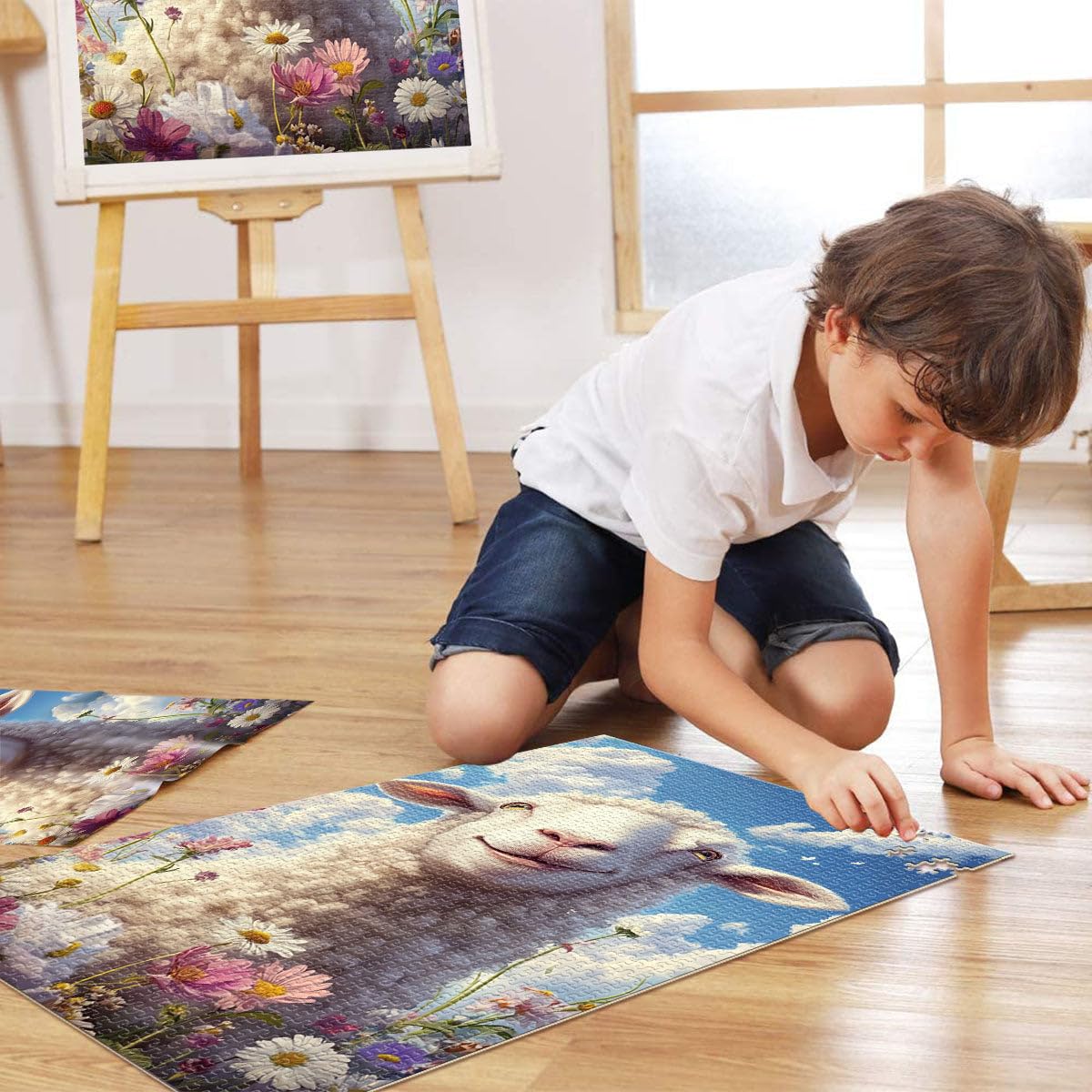 Puzzle 2000 pièces pour Adultes, Adorable bébé Mouton, Jeux éducatifs, décoration d'intérieur, Une œuvre d'art, 27,56 po x 39,37 po, pour Les 14 Ans