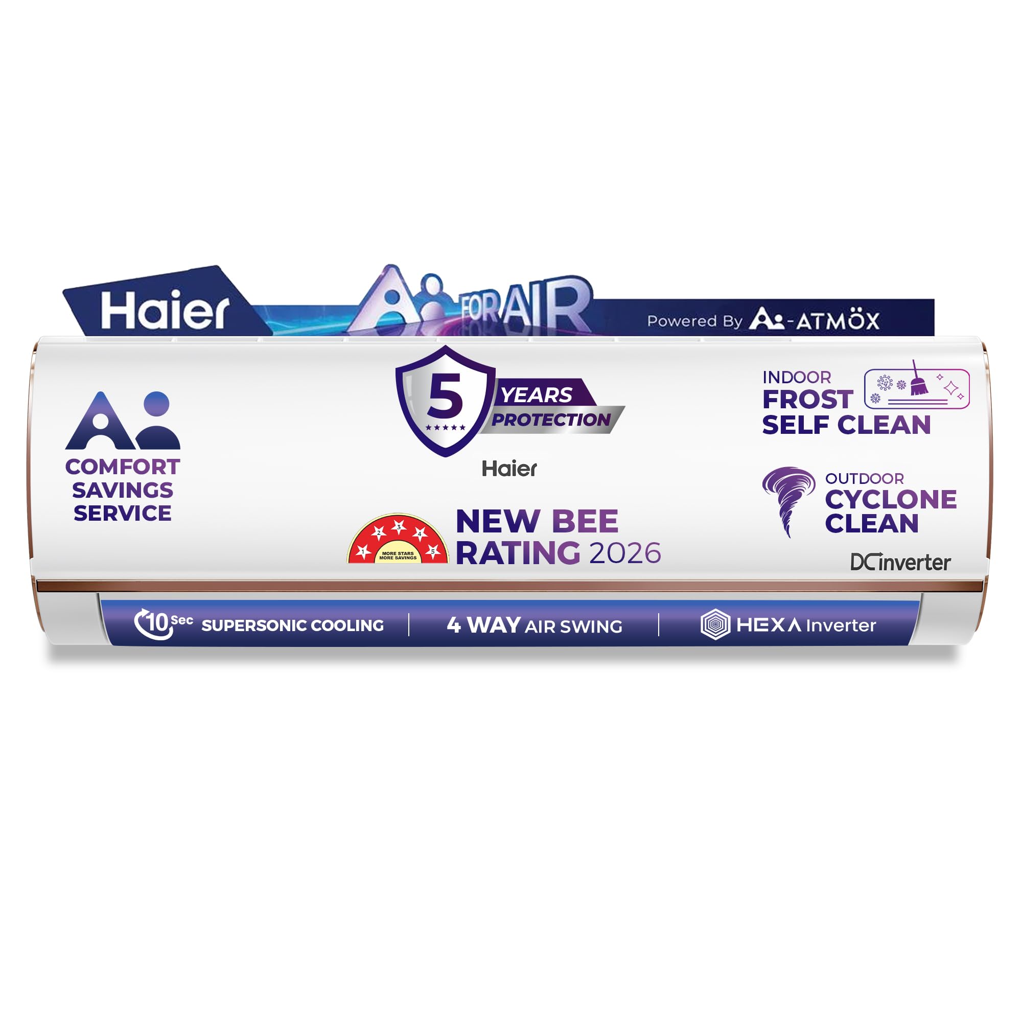 Haier 1.5 Ton 5 Star,New star rated,Wi-Fi HEXA Inverter Smart Split AC (AI Cooling, Energy Saving & Self-Clean, 7in1 Convertible, Copper, 4-way Swing, Cools in 10 Sec at 60°C, White)-HSA19KHD-RAI5NB-I-picture-17