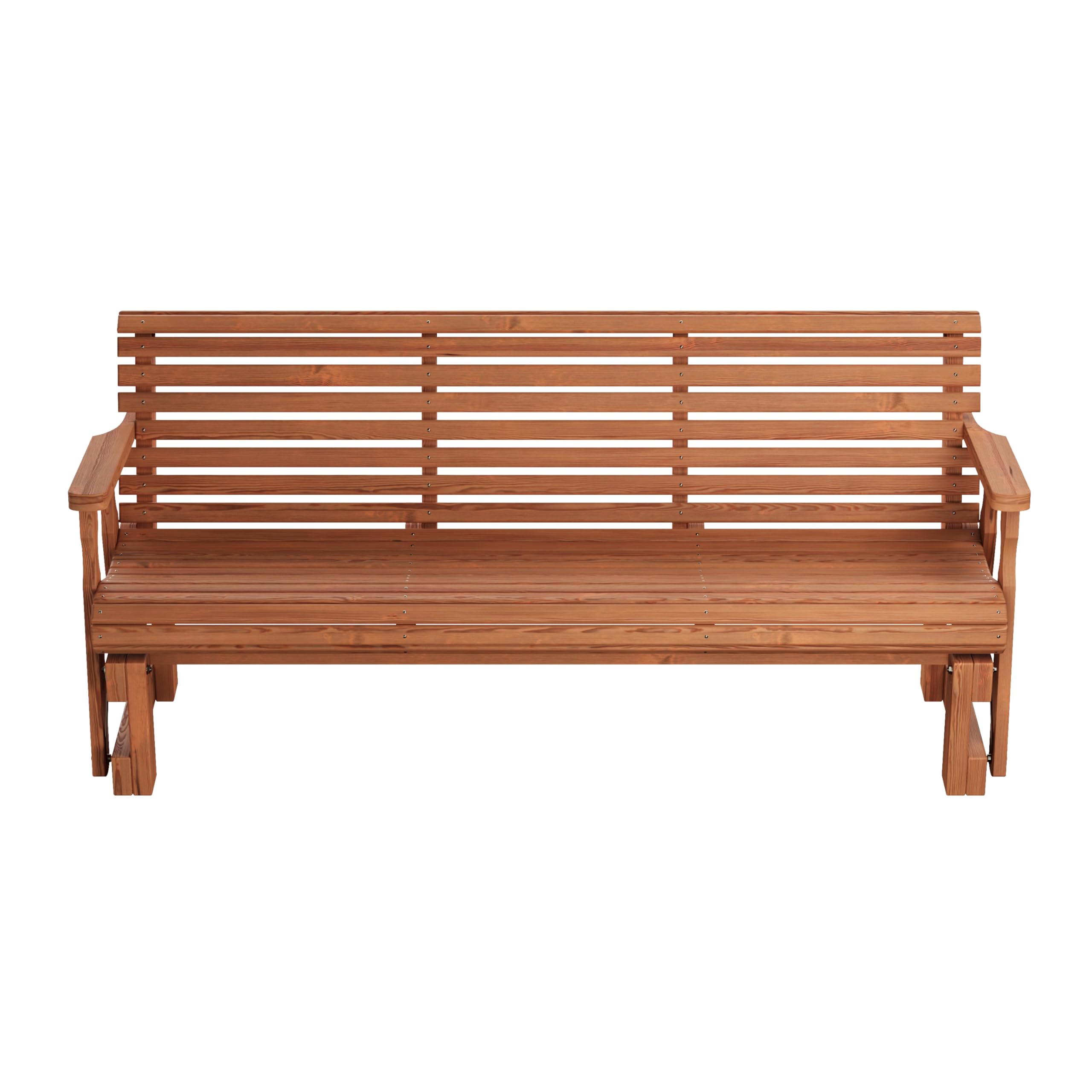 Amish Heavy Duty 800 Lb Roll Back Pressure Treated Porch Glider (6 Foot, Cedar Stain)