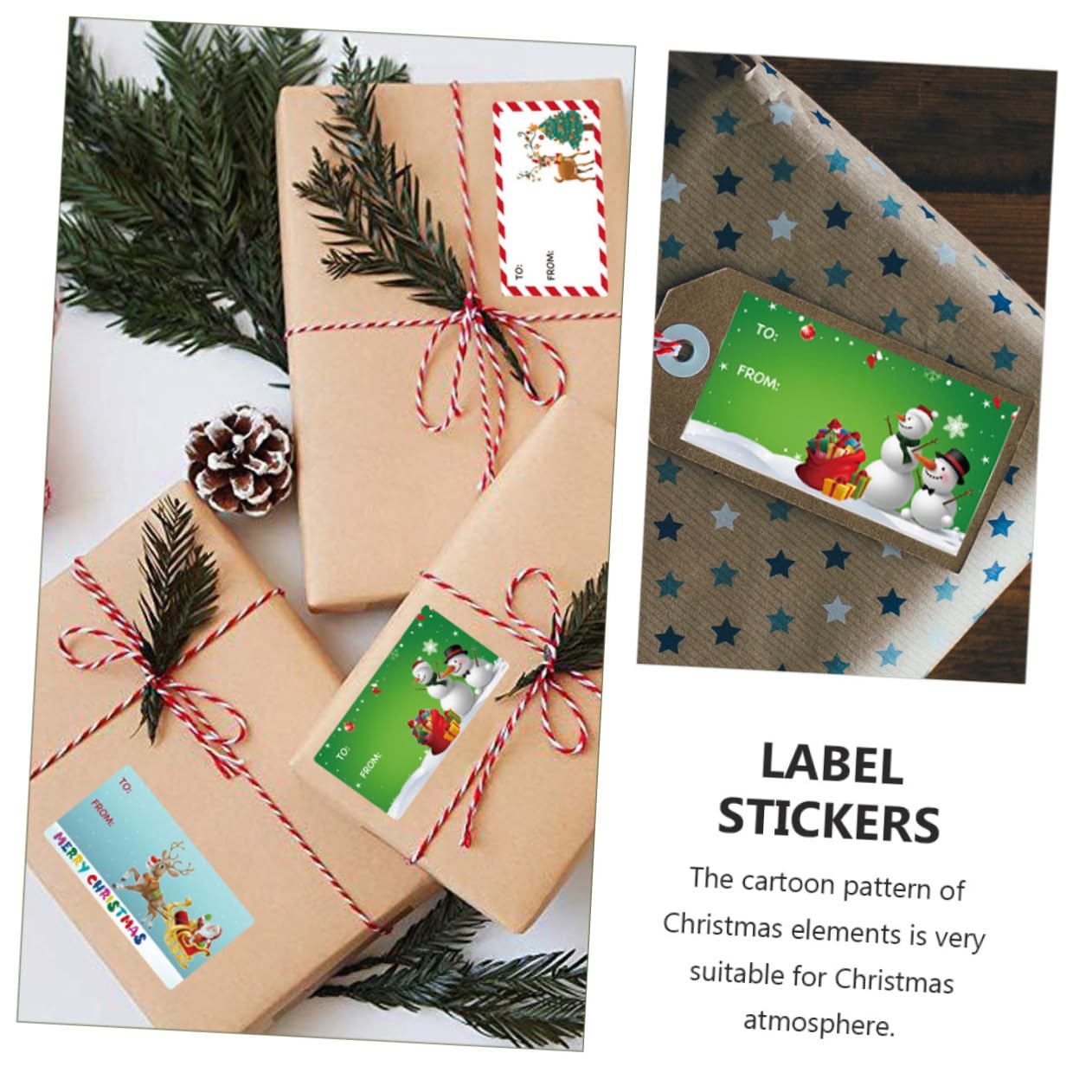 SHINEOFI 2 Juegos Pegatinas Navideñas Etiquetas Adhesivas Para Etiquetas Navideñas Etiqueta Engomada Del Arte De Navidad Sello Pegatinas Etiquetas De Etiquetas De Navidad 2 Rollos*2