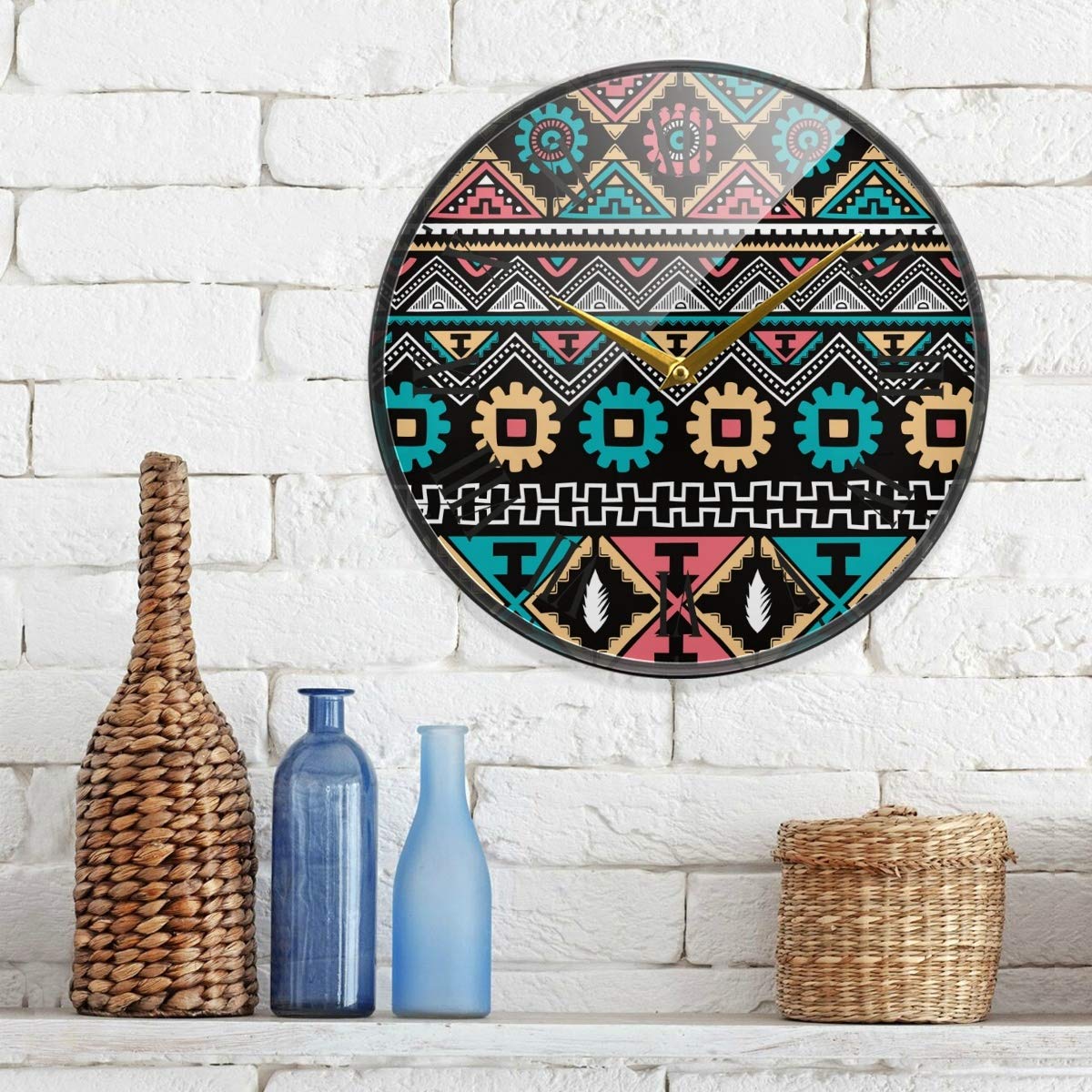 LDIYEU Acquerello Artistico Astratto Orologio da Parete Silenzioso Decorazione Non Ticchettio Legna Orologio per Ragazzi Ragazze Capretto Cucina Camera da Letto Home Office Scuola Decor