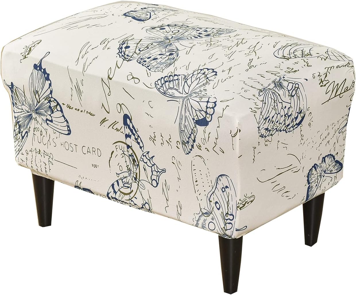 CRFATOP Printed Ottoman Chair Cover Large Ottoman Chair Slipcovers Rectangle Storage Stool Cover Stretch Footstool Footrest Sofa Slipcovers with Elastic Bottom (Color A39)