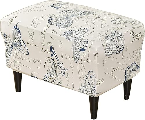 CRFATOP Funda impresa para silla otomana grande, fundas elásticas para silla otomana rectangular, funda para taburete de almacenamiento, funda
